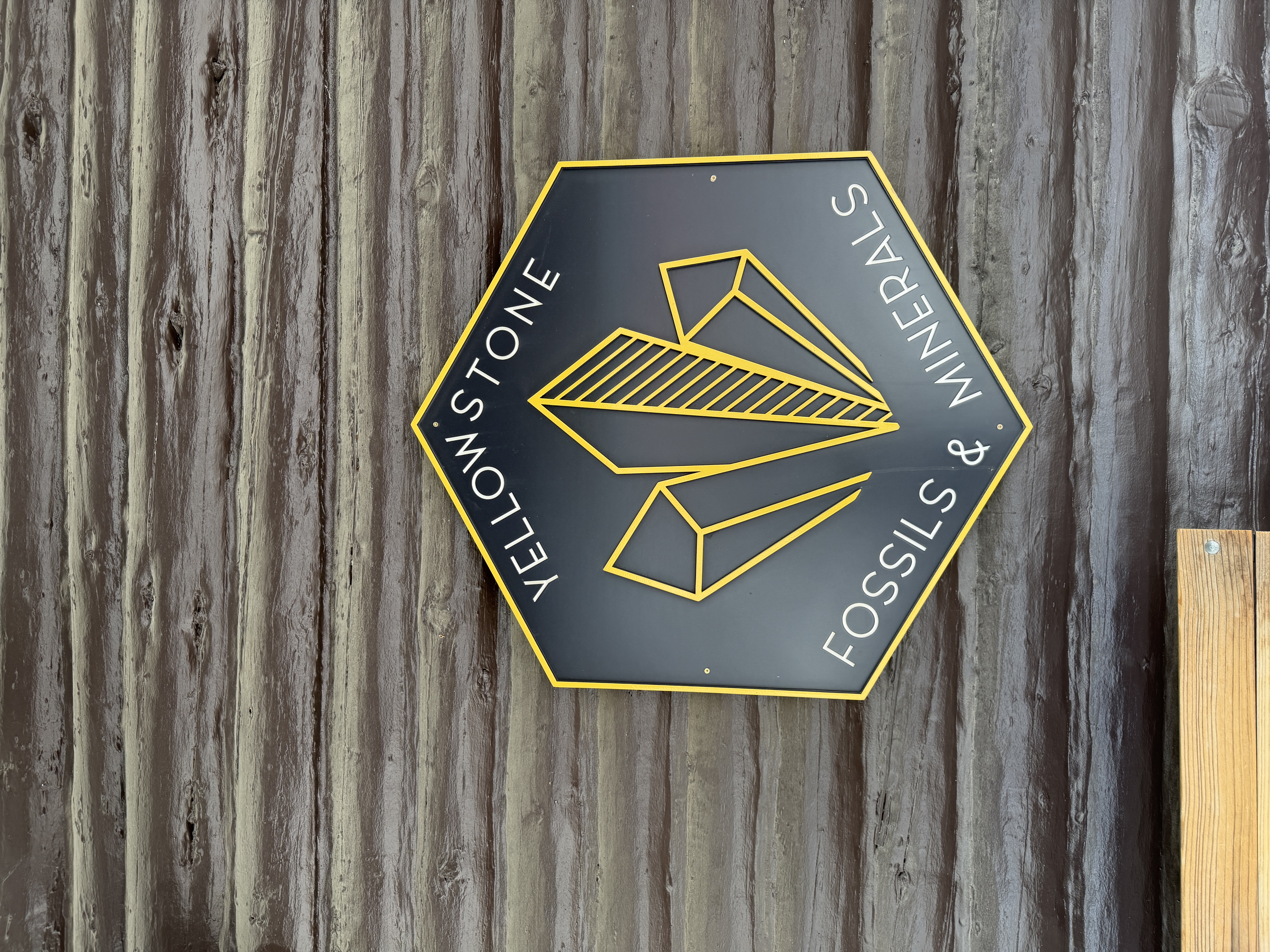 完整保留Yellowstone Mineral and Fossil Company标识的门店现场照片